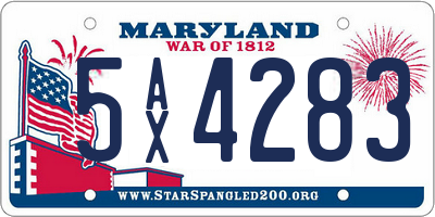 MD license plate 5AX4283