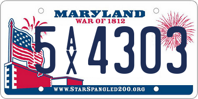 MD license plate 5AX4303