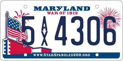 MD license plate 5AX4306