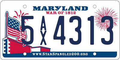 MD license plate 5AX4313