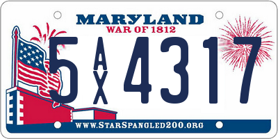 MD license plate 5AX4317