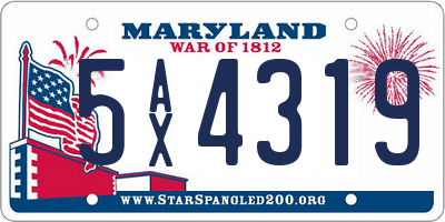 MD license plate 5AX4319