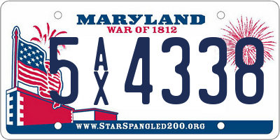 MD license plate 5AX4338