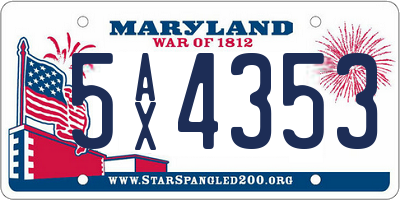 MD license plate 5AX4353