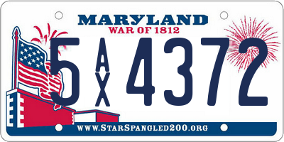 MD license plate 5AX4372