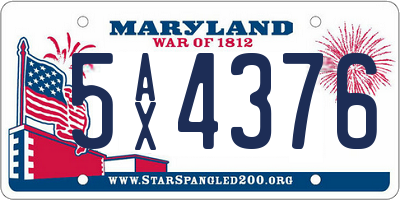 MD license plate 5AX4376