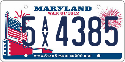 MD license plate 5AX4385