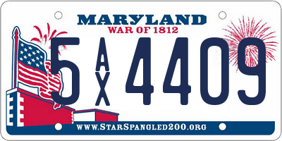 MD license plate 5AX4409