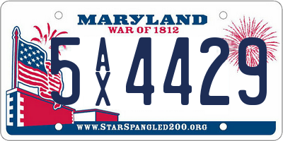MD license plate 5AX4429