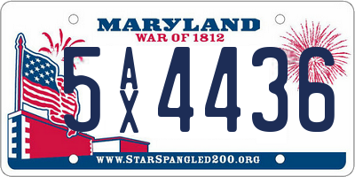 MD license plate 5AX4436
