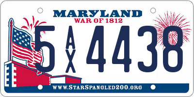 MD license plate 5AX4438