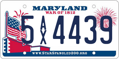 MD license plate 5AX4439