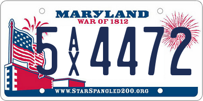 MD license plate 5AX4472