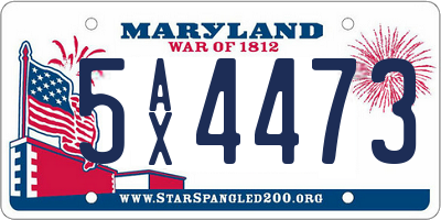 MD license plate 5AX4473