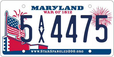 MD license plate 5AX4475