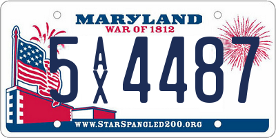 MD license plate 5AX4487