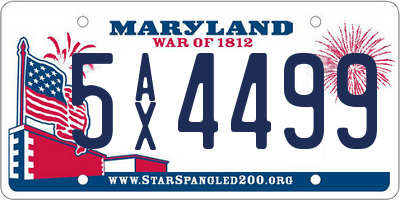 MD license plate 5AX4499