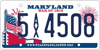 MD license plate 5AX4508