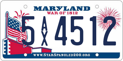 MD license plate 5AX4512