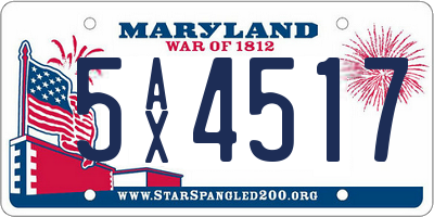 MD license plate 5AX4517