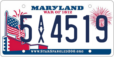 MD license plate 5AX4519