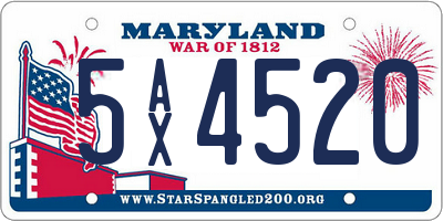 MD license plate 5AX4520