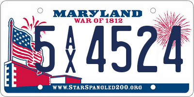 MD license plate 5AX4524