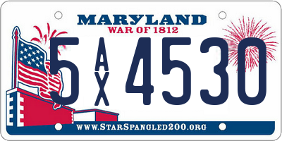 MD license plate 5AX4530