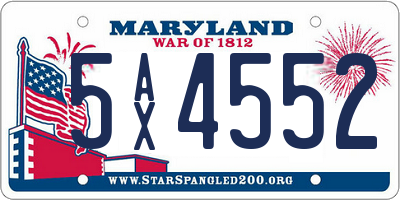 MD license plate 5AX4552