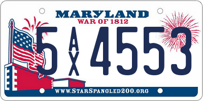 MD license plate 5AX4553