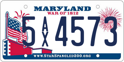 MD license plate 5AX4573