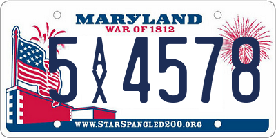 MD license plate 5AX4578