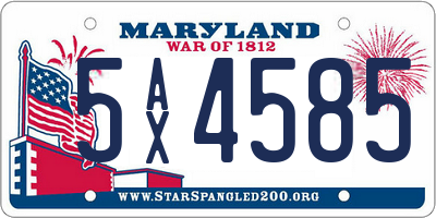 MD license plate 5AX4585
