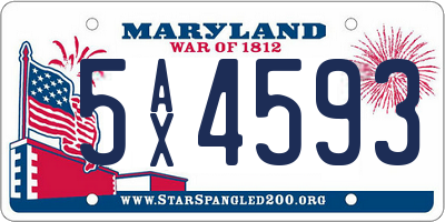 MD license plate 5AX4593