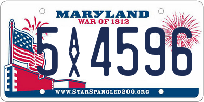 MD license plate 5AX4596