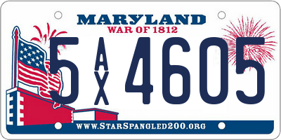 MD license plate 5AX4605