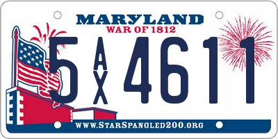 MD license plate 5AX4611