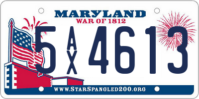 MD license plate 5AX4613