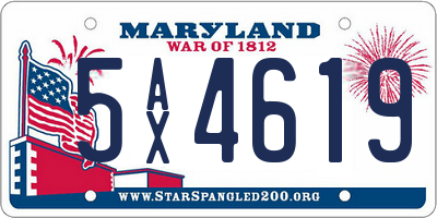 MD license plate 5AX4619
