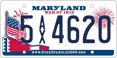 MD license plate 5AX4620