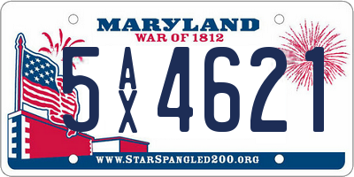 MD license plate 5AX4621