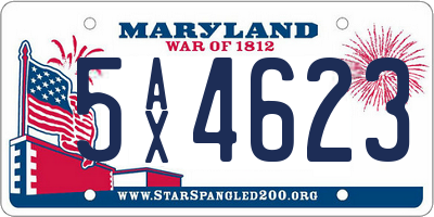 MD license plate 5AX4623