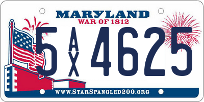 MD license plate 5AX4625