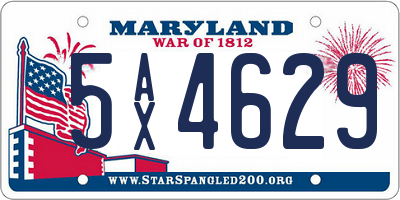 MD license plate 5AX4629