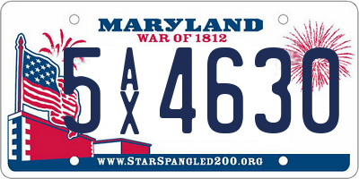 MD license plate 5AX4630