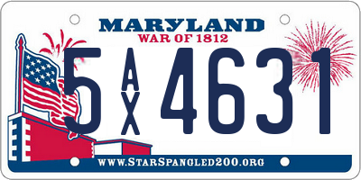 MD license plate 5AX4631