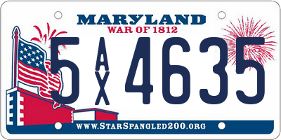 MD license plate 5AX4635
