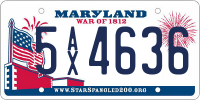 MD license plate 5AX4636