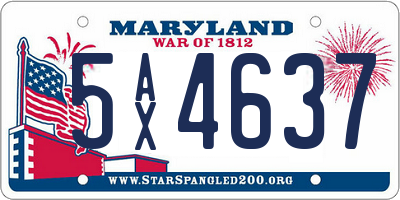 MD license plate 5AX4637