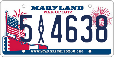 MD license plate 5AX4638